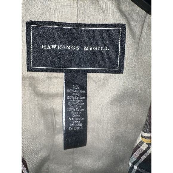 Hawkings & McGill Blazer Jacket Men’s Large Button Up Shirt Plaid Checker Cotton - Picture 2 of 6